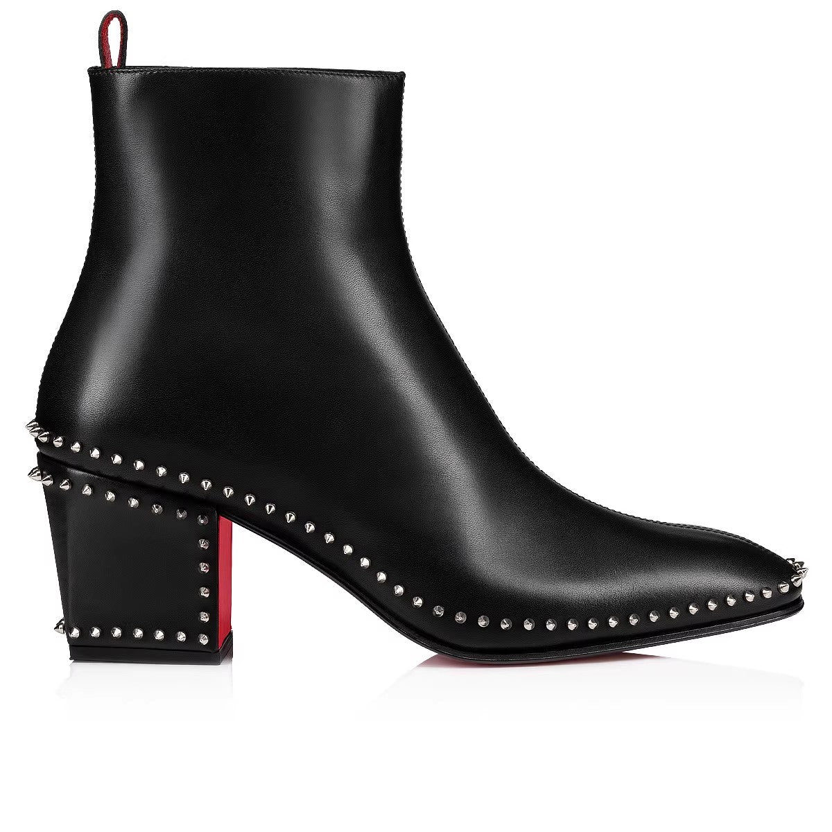 LUX – Stiefeletten in Schwarz mit Nietenbesatz und Absatz